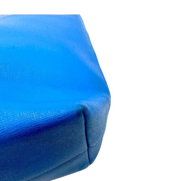 Auth Fendi Blue Leather Monster Bug Eyes Medium Shopper Tote - Picture 11 of 16